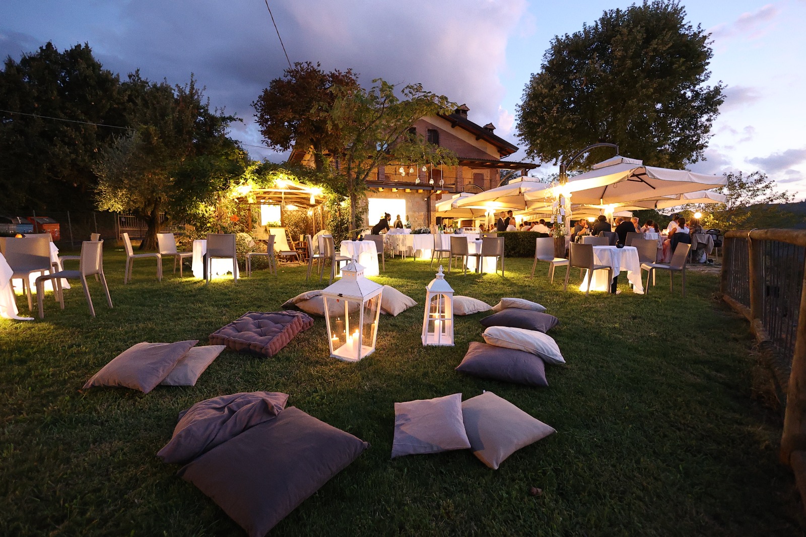Private party in the garden at Borgo Torre della Montina